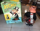 Vintage Joko the drinking monkey by Linemar battery operated tin and celluloid toy With original box