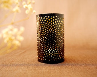 Kerzenhalter Laser cut aus Metall, Orientalische Schattenlampe