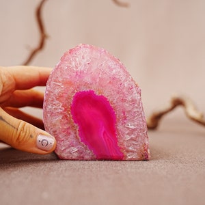 Achat Lampe in Rose, Achat Geode als Kerzenlaterne 2B