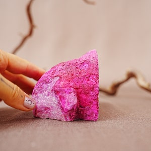 Achat Lampe in Rose, Achat Geode als Kerzenlaterne Bild 7