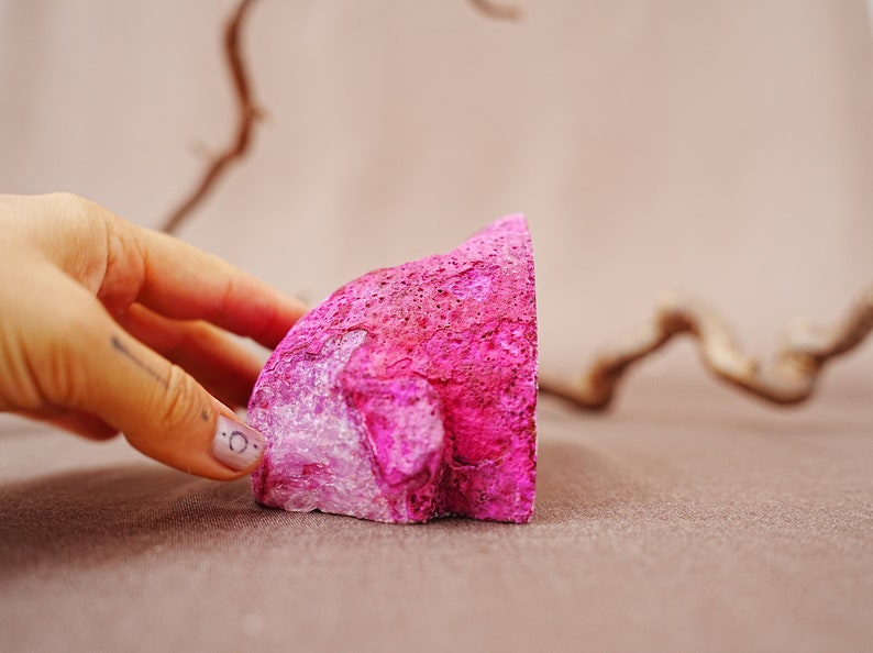 Achat Lampe in Rose, Achat Geode als Kerzenlaterne Bild 7