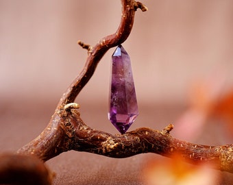 Clear amethyst double ended
