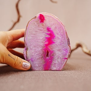 Achat Lampe in Rose, Achat Geode als Kerzenlaterne 2D