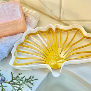Self Draining Ginkgo Leaf Soap Dish | Sponge Holder | 3D Printed