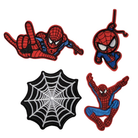 Spiderman iron-on patches for clothing, DIY applique, clothes repair
