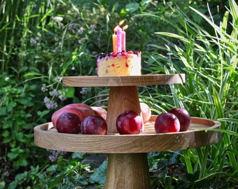 Tortenplatte Stand von Natuhr aus massiver Eiche