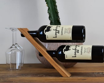 Soporte flotante para botellas de vino Magic - soporte para vinos soporte para vinos estante para vinos amantes del vino de madera