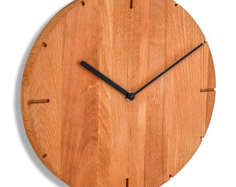 Natuhr Wanduhr Solide große runde Holzuhr aus Massivholz mit - Main Image