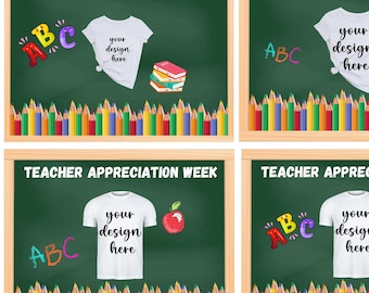 Teacher Appreciation T-shirt Mockups (3 shirt options)
