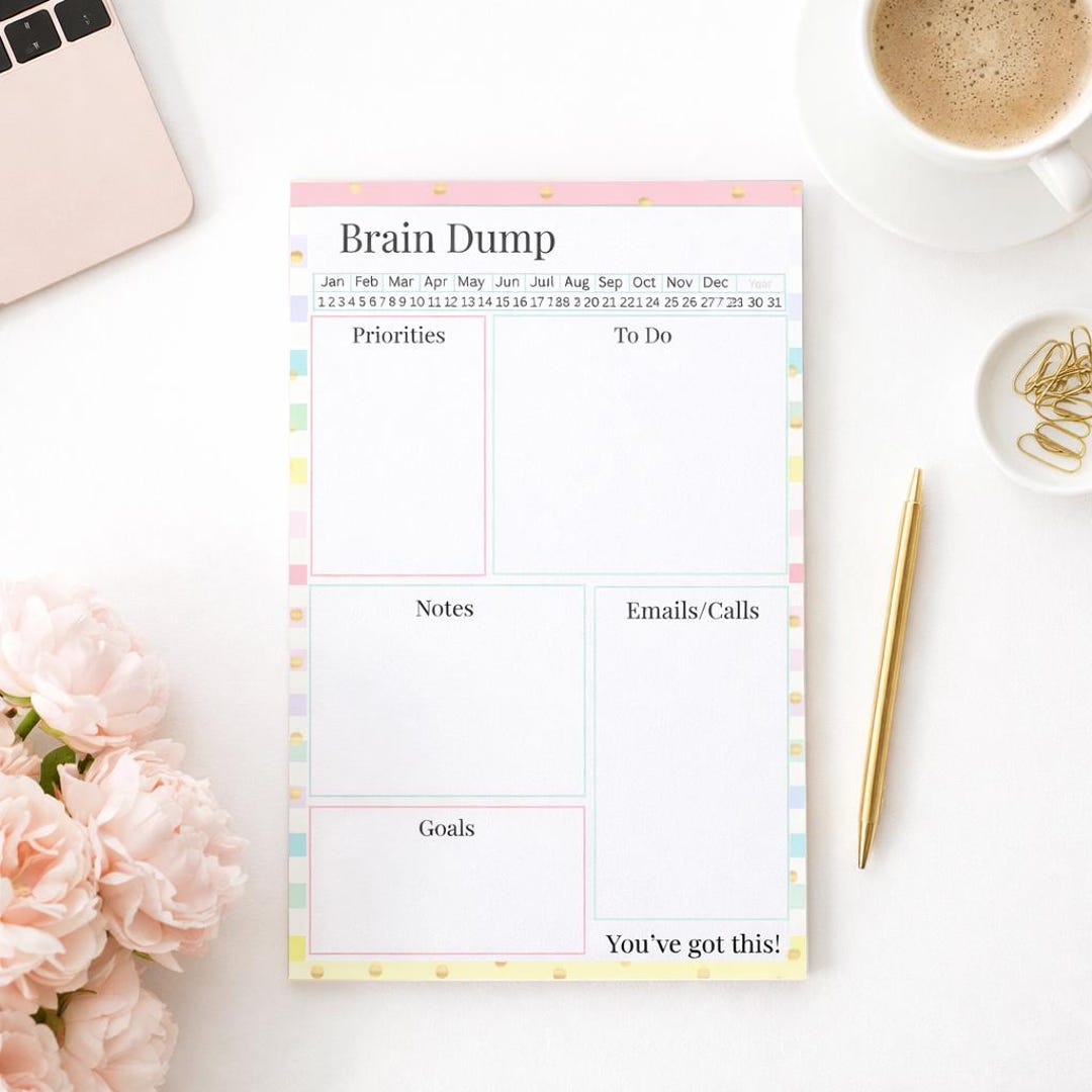 Brain Dump Notepad| Daily Planner Pad| to Do List| Productivity Planner ...