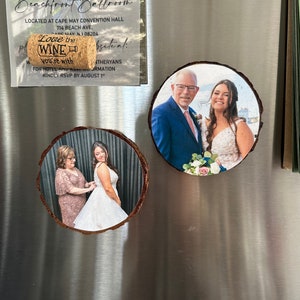 Photo Wood Slice Magnet, Custom Magnet with Photo, Strong Fridge Magnet with Photo