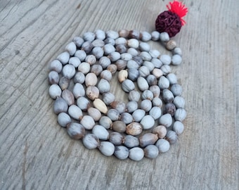 Vaijayanti Mala kralen ketting, Vaijanti zaden kralen 108 India Gebedsmala, japa mala 108 Gebedskralen, Hindoeïstische Boeddhistische Tibetaanse yoga mala.