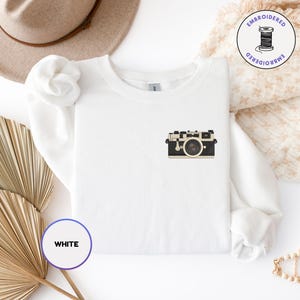 Vintage Camera Embroidered Sweatshirt • Photographer Gift • Retro Film Camera Crewneck image 6