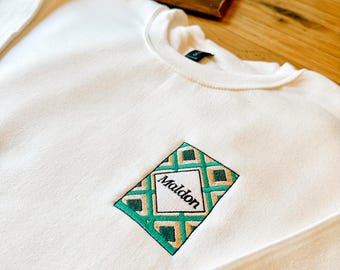 Maldon Salt Embroidered Sweatshirt | Chef Gift | Foodie Crewneck | Cozy Kitchen Aesthetic Pullover | Cooking Sweatshirt | Salt Lover Gift