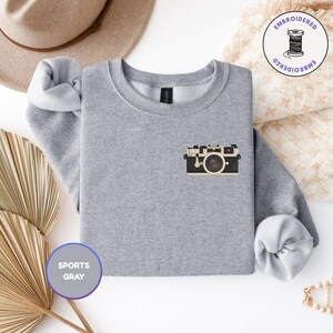 Vintage Camera Embroidered Sweatshirt • Photographer Gift • Retro Film Camera Crewneck image 4