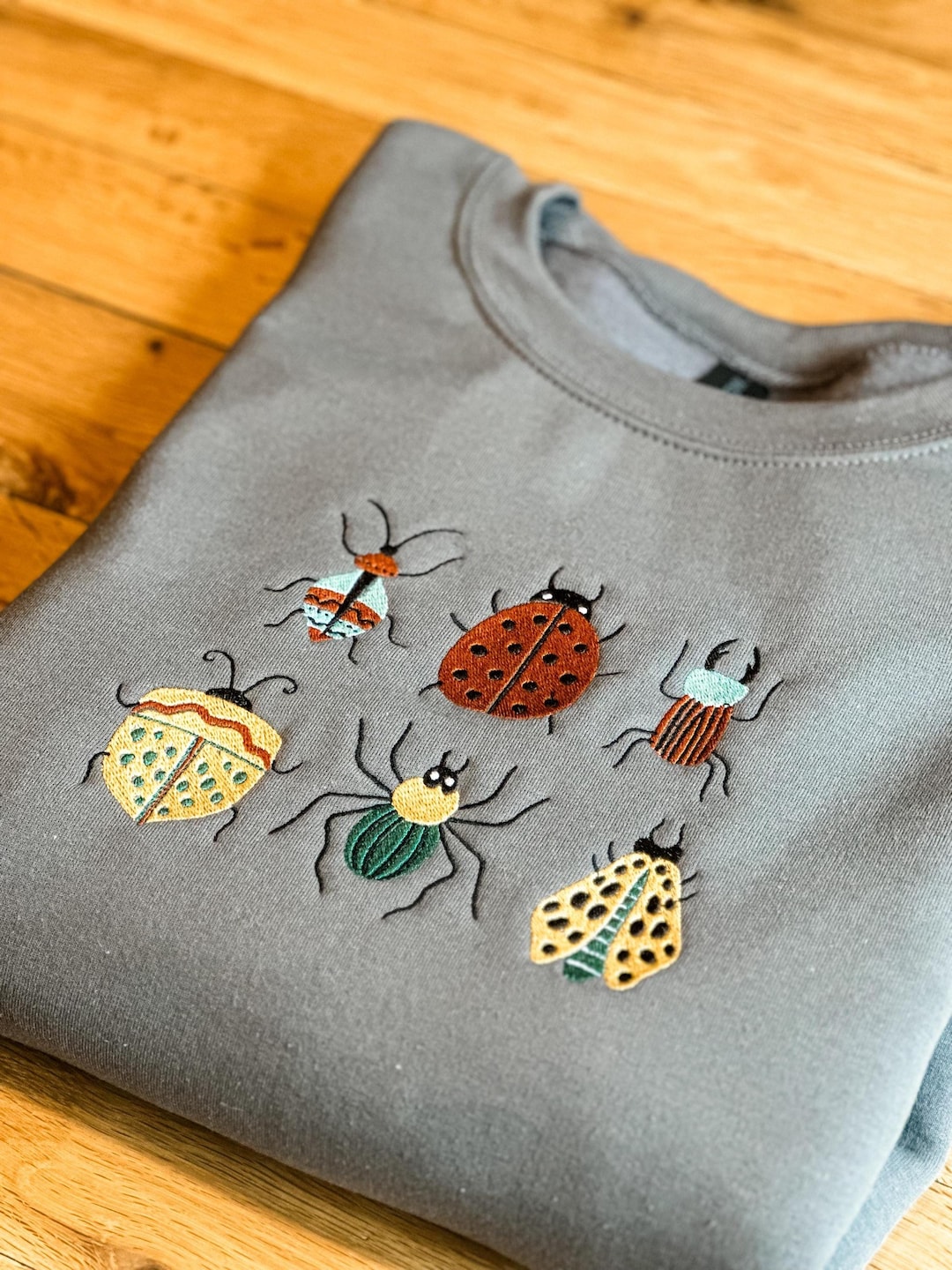 Embroidered Bug Sweatshirt • Cottagecore Insect Crewneck • Nature Lover ...