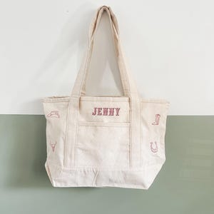 Custom Embroidered Disco Cowgirl Tote Bag: Western Bachelorette Gift