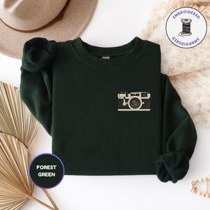 Vintage Camera Embroidered Sweatshirt • Photographer Gift • Retro Film Camera Crewneck image 8
