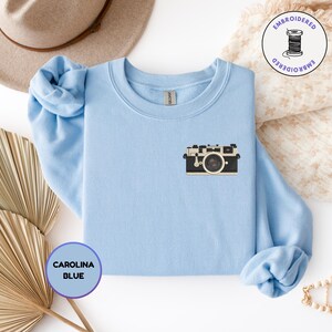 Vintage Camera Embroidered Sweatshirt • Photographer Gift • Retro Film Camera Crewneck image 3