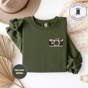 Vintage Camera Embroidered Sweatshirt • Photographer Gift • Retro Film Camera Crewneck image 11