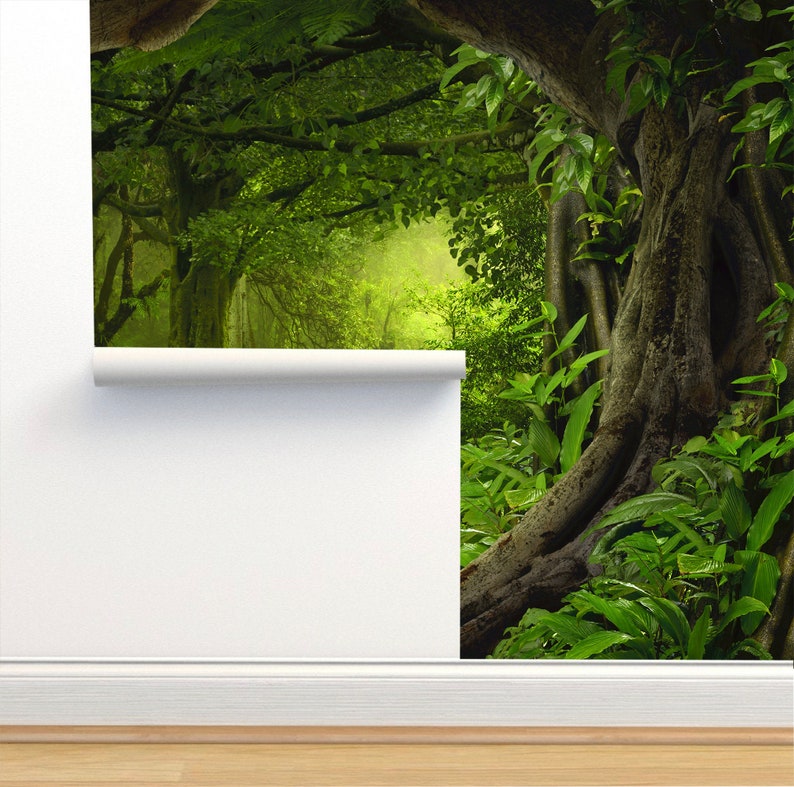 Fantasy Enchanted Forest Mural, Large Forests Wall Murals, Nature