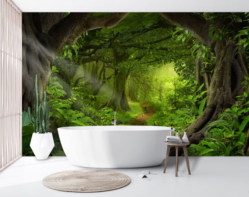 Fantasy Enchanted Forest Mural, Large Forests Wall Murals, Nature