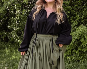 Cotton Pirate Shirt – Puff Sleeve Renaissance Faire Top