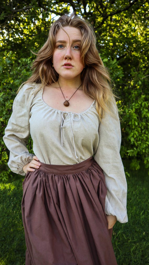 cream peasant blouse