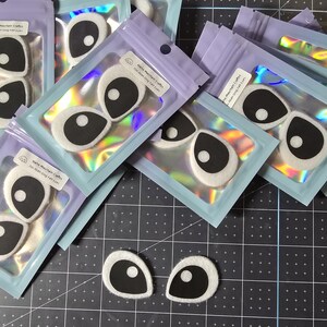 3 Pack, Tear Drop Alien Dog Felt Eyes, Blue Alien Felt Eyes