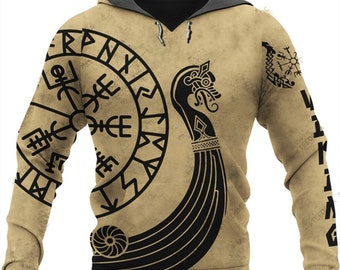 Viking boat Christmas hoodie top new hoodie creative high quality design cloth hoodie hooded