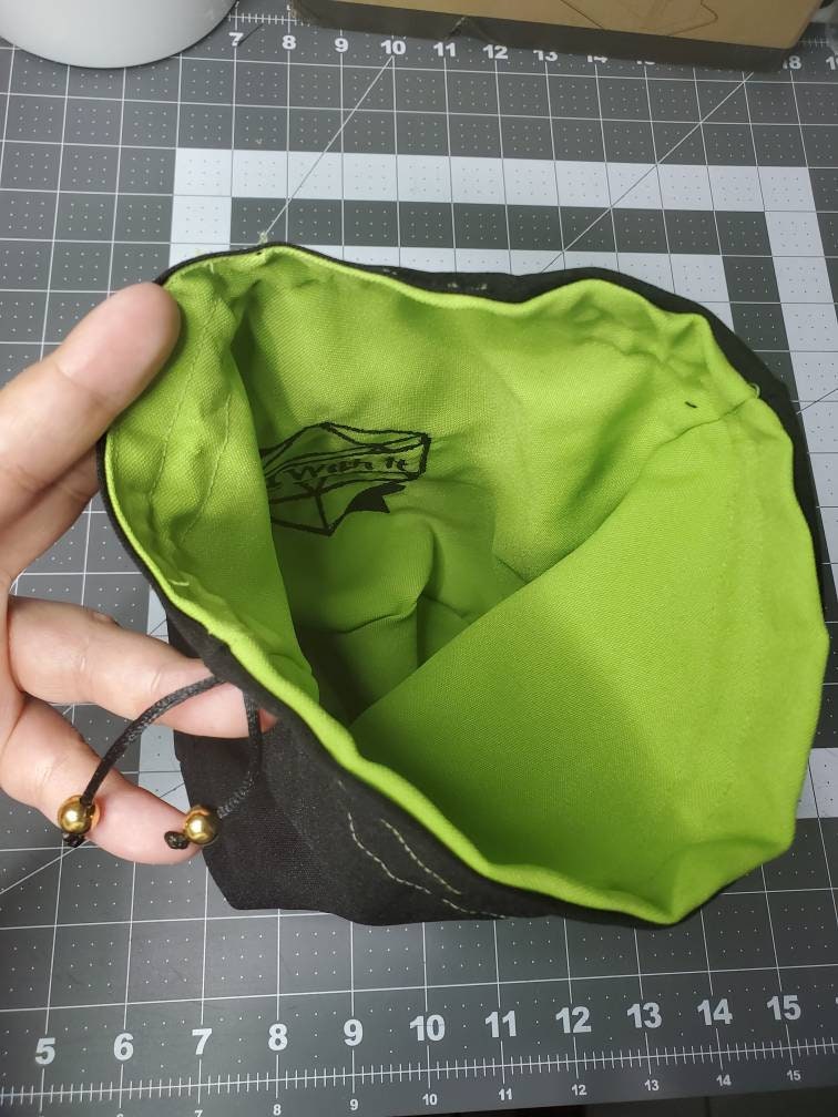 Reversible Dice Bag With Embroidery Design Black and Green Etsy
