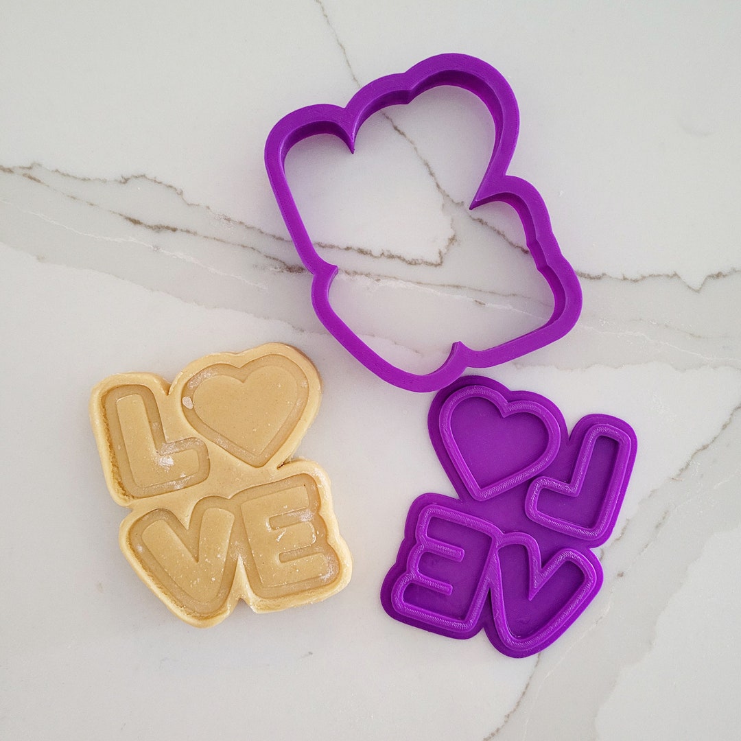 Valentines Cookie Cutter love Cutter With Stamp FAST SHIPPING Etsy