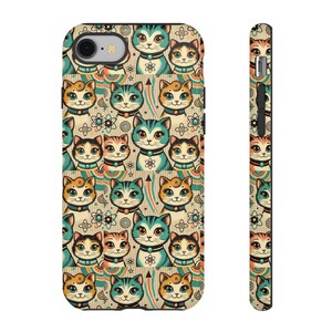 Atomic Cat Custom Protective Phone Case - Stylish Retro Protection for Your Device Tough Cases Cat Lover - Cat Lover Gift
