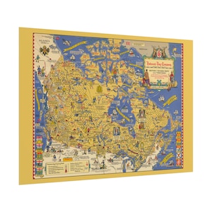 Carte de la Compagnie de la Baie d'Hudson Impression | Postes de traite historiques du Canada et de l'Arctique | Affiches beaux-arts, semi-brillants et mats au choix