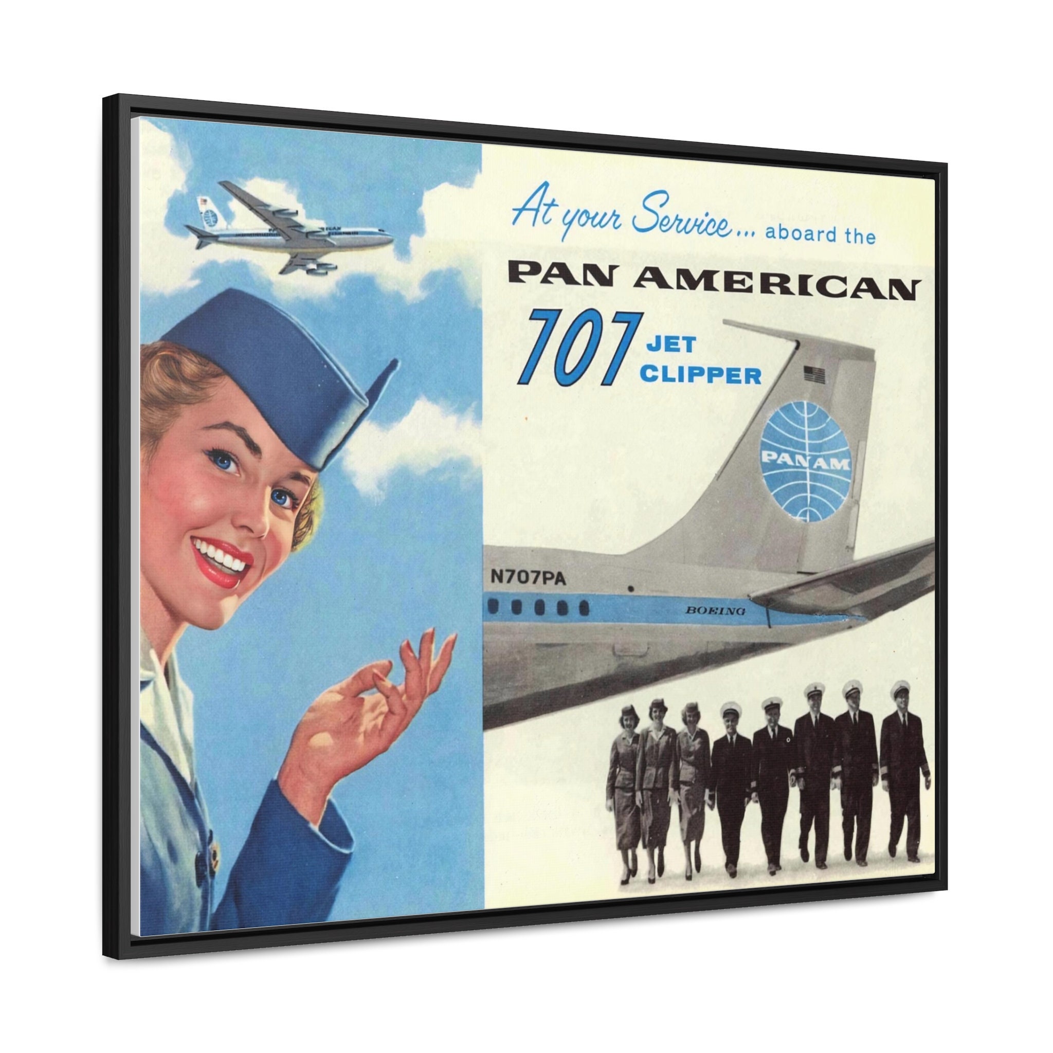 Jet-set Nostalgia: Pan Am 707 Canvas Art - Iconic Vintage