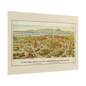 Vogelaugen-Ansicht von 1894 Kalifornien Midwinter Ausstellung - Vintage San Francisco Poster Reproduktion American Erben Kalifornien
