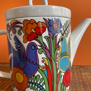Villeroy and Boch Acapulco Vibrant Villeroy Boch Acapulco Pitcher Vintage 1980s Flower Power Design