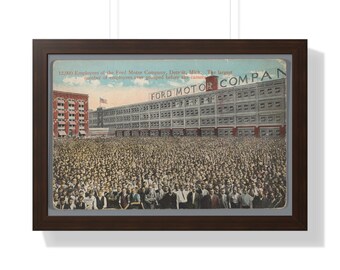 Foto antigua de un grupo de empleados de Ford Motor Company