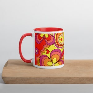 Retro 70s Coffee Mug - Vintage Mug Mug with Color Inside Vintage Coffee Mug. 1970s Coffee Mug Retro Kitchen - Vintage Kitchen
