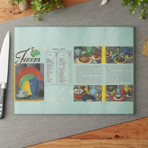 Homer Laughlin 1944 Price List - Catalogue reproduction Fiestaware - Fiesta Ware Glass Cutting Board. Vintage Kitchen Gift For her