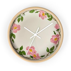 Franziskaner-Wüstenrose inspirierte Vintage-Wanduhr für eingestellte Küchenutensilien