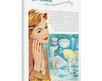 Vintage Tupperware Ad Acrylic Print | Retro Kitchen Decor