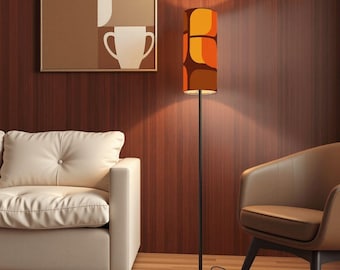 Retro 70s Lamp Shade | Mid Century Modern Linen Replacement Lampshade