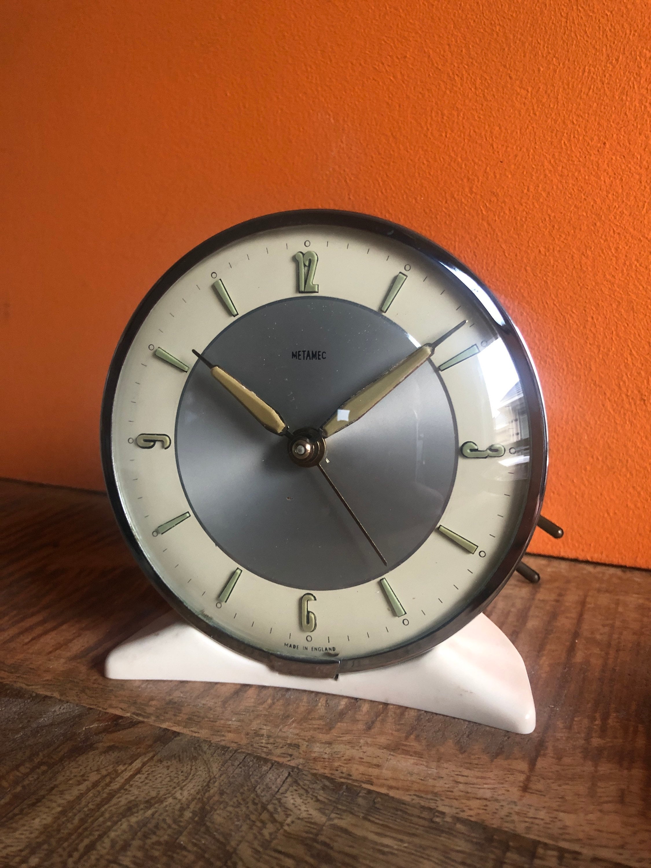 Atomic Age Metamec Table Clock - Space Age Mid Century Modern Retro Clock, Vintage Decor, 1960s MCM Style, Atomic Mid Century Design