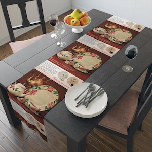 Franciscan Desert Rose Table Runner - Vintage-Inspired Mid-Century Modern Decor, Cotton or Polyester, Perfect for Dining Tables