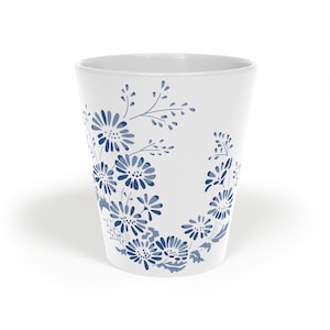 Pyrex Inspired Pyrex Colonial Mist Pyrex Foulard Pyrex Vintage Blue Pyrex Rare Pyrex Rare Colonial Mist Pyrex 70s Latte Mug, 12oz