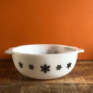 Rzadki JAJ Pyrex Snowflake Pyrex Gaiety Range Casserole. Vintage JAJ Pyrex JaJ Anglia. Naczynie do zapiekania Pyrex Rzadki Pyrex rzadki HTF Pyrex Hysil