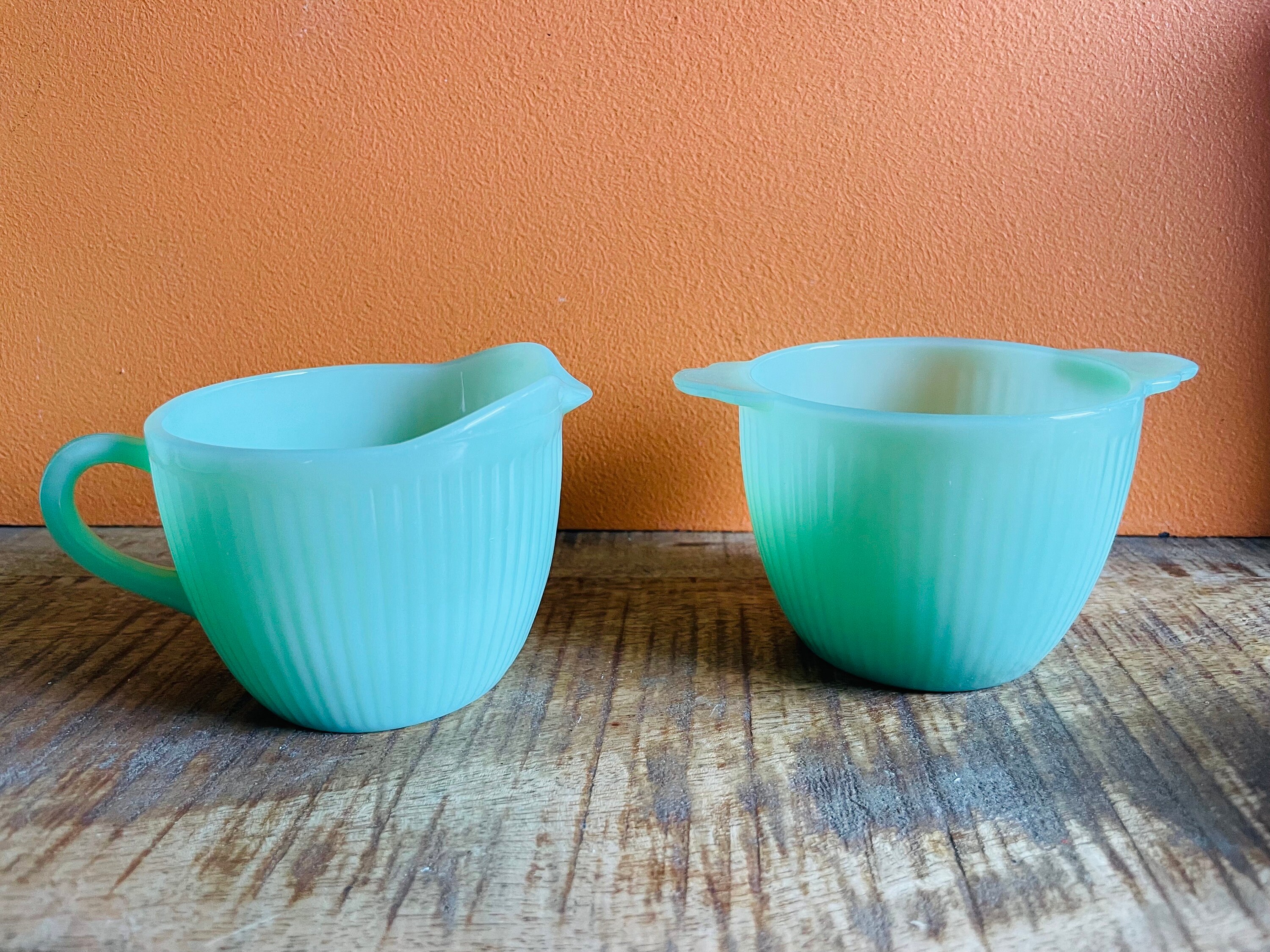Fire-king Jadeite Cup and Saucer Set | Vintage Anchor Hocking