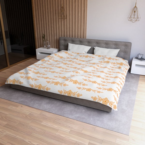 Funda nórdica vintage de microfibra Pyrex con diseño de mariposas doradas – Ropa de cama retro
