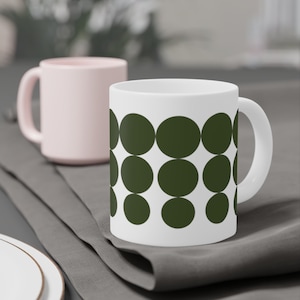 Green Pyrex Dots Vintage Pyrex Pattern 60s Pyrex Inspired Vintage Green Rare Pyrex Rare Dots Pyrex Mug 11oz